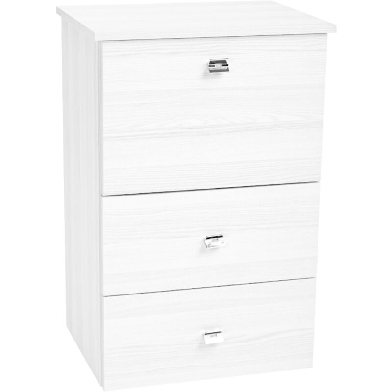 foto del prodotto liberoshopping mobile asse stiro a scomparsa in legno bianco 55x85h cm con 1 anta e 2 cassetti