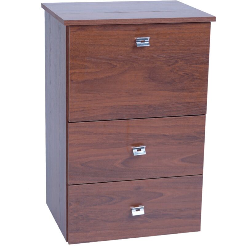 foto del prodotto liberoshopping mobile asse stiro a scomparsa in legno noce 55x85h cm con 1 anta e 2 cassetti
