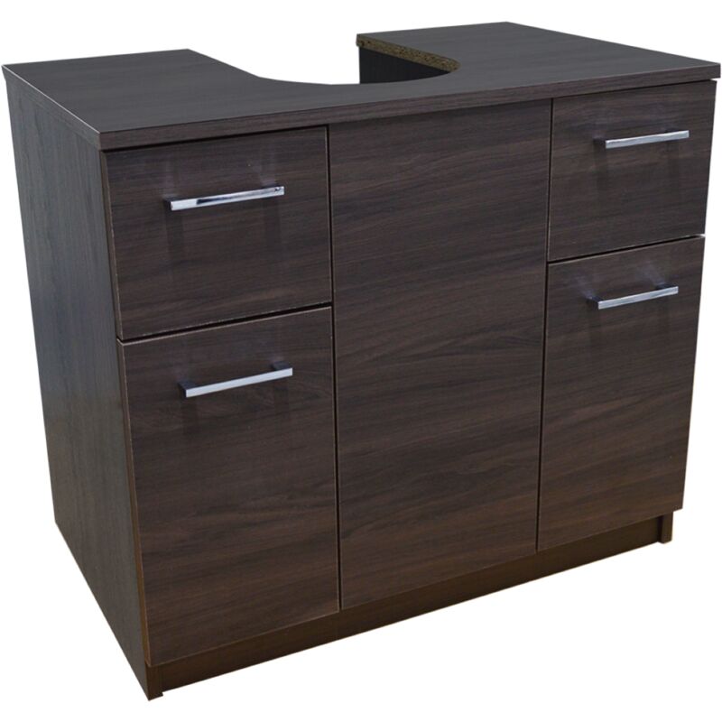 foto del prodotto liberoshopping mobile copricolonna sottolavabo 2 ante 2 cassetti olmo caffe 