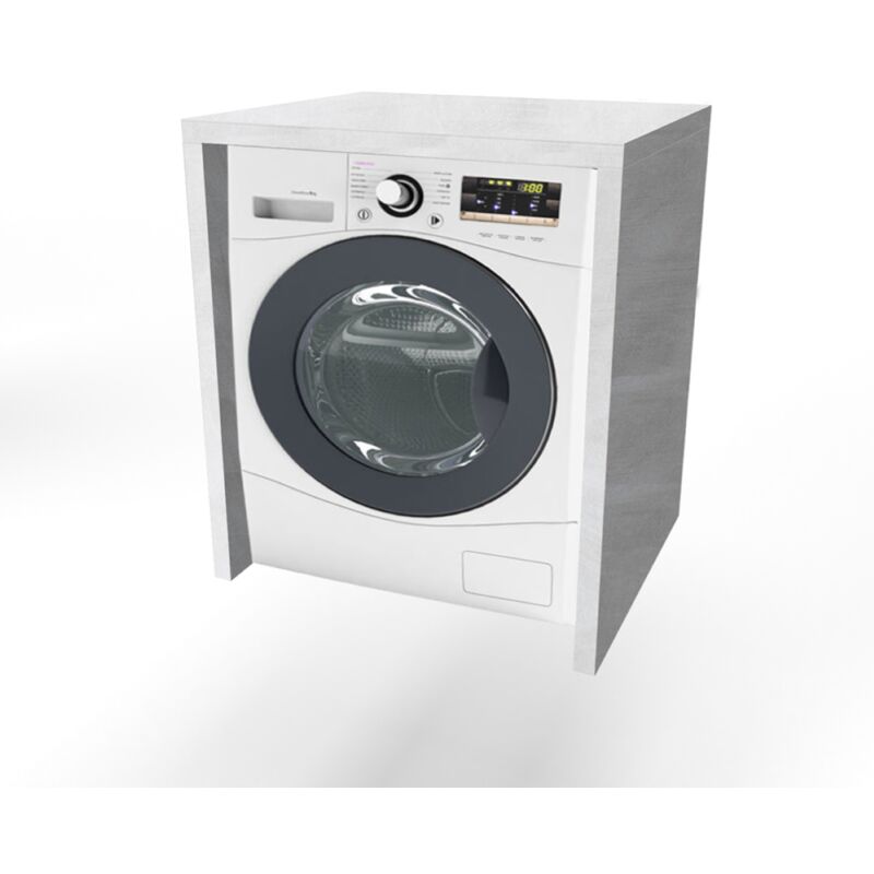 foto del prodotto liberoshopping mobile coprilavatrice a giorno in legno 79x91 cm grigio spatolato