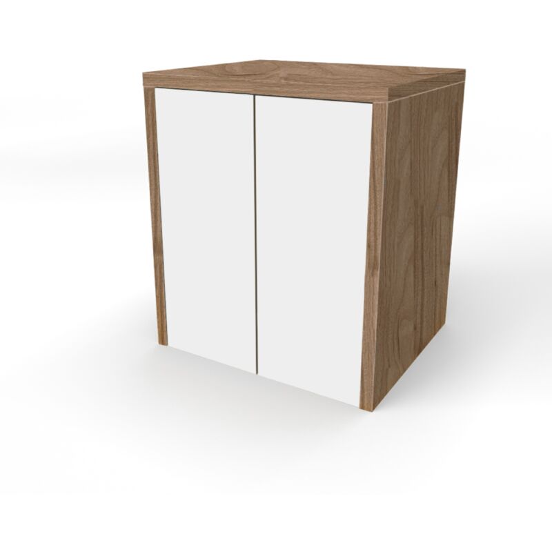 foto del prodotto liberoshopping mobile coprilavatrice in legno 79x91 cm 2 ante bianco e struttura noce