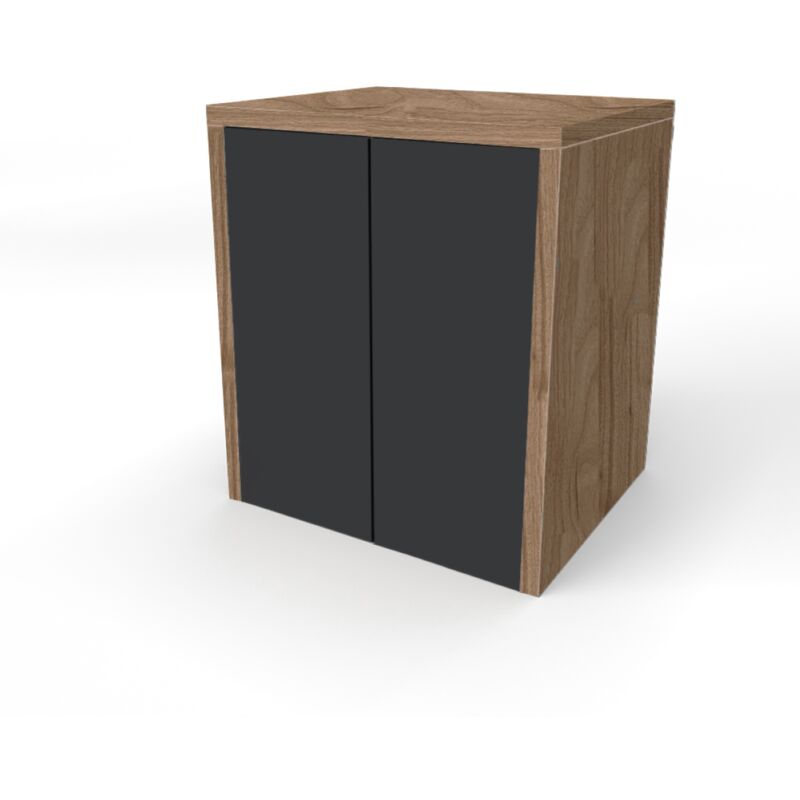 foto del prodotto liberoshopping mobile coprilavatrice in legno 79x91 cm 2 ante grafite e struttura noce