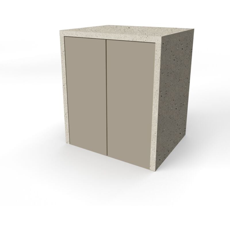 foto del prodotto liberoshopping mobile coprilavatrice in legno 79x91 cm 2 ante tortora e struttura pietra