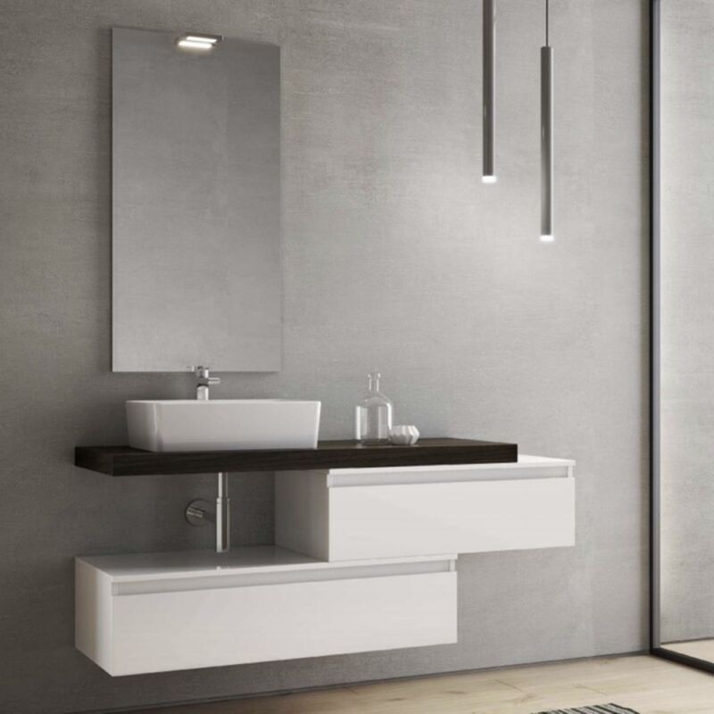 foto del prodotto liberoshopping mobile da bagno sospeso 120 top lavabo rettangolare 2 moduli bianchi olmo caffe ninfa