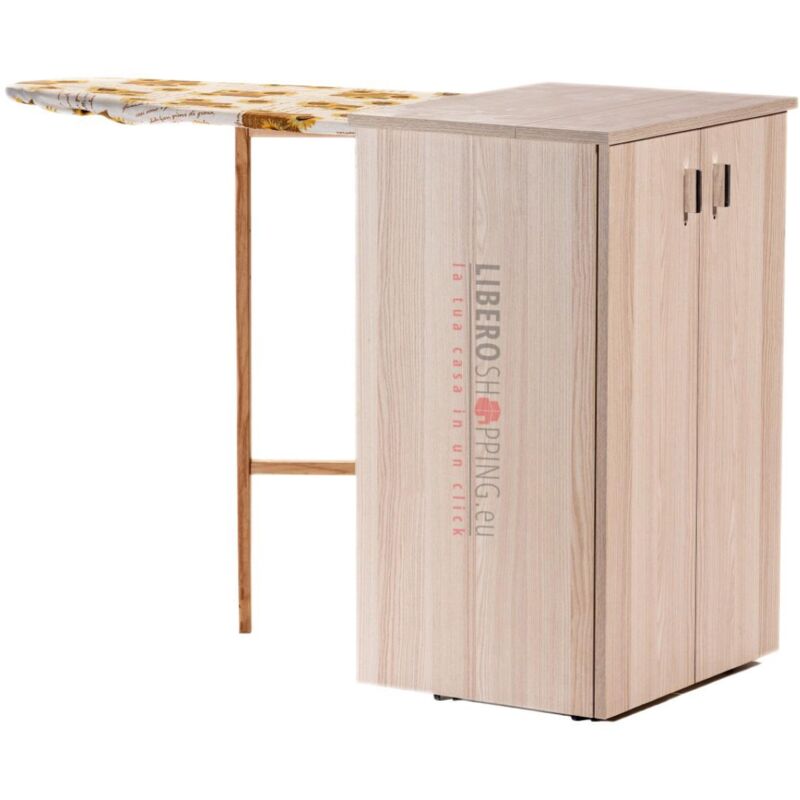 foto del prodotto liberoshopping mobile da stiro asse scomparsa legno rovere sbiancato jolly 2 ante