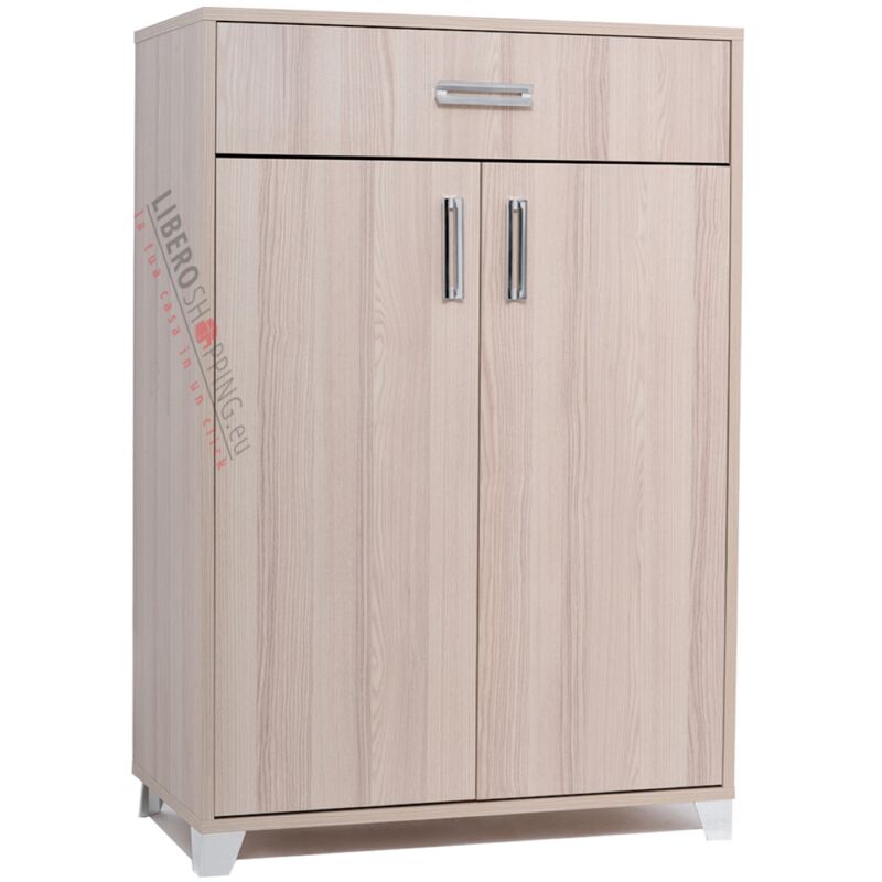 foto del prodotto liberoshopping - mobile in legno con 2 ante e 1 cassetto 81x120h cm multiuso rovere