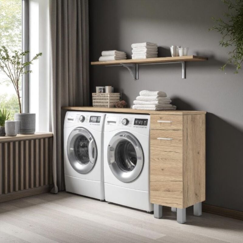 foto del prodotto liberoshopping mobile multiuso 35x34 con anta e cassetto gaia quercia naturale