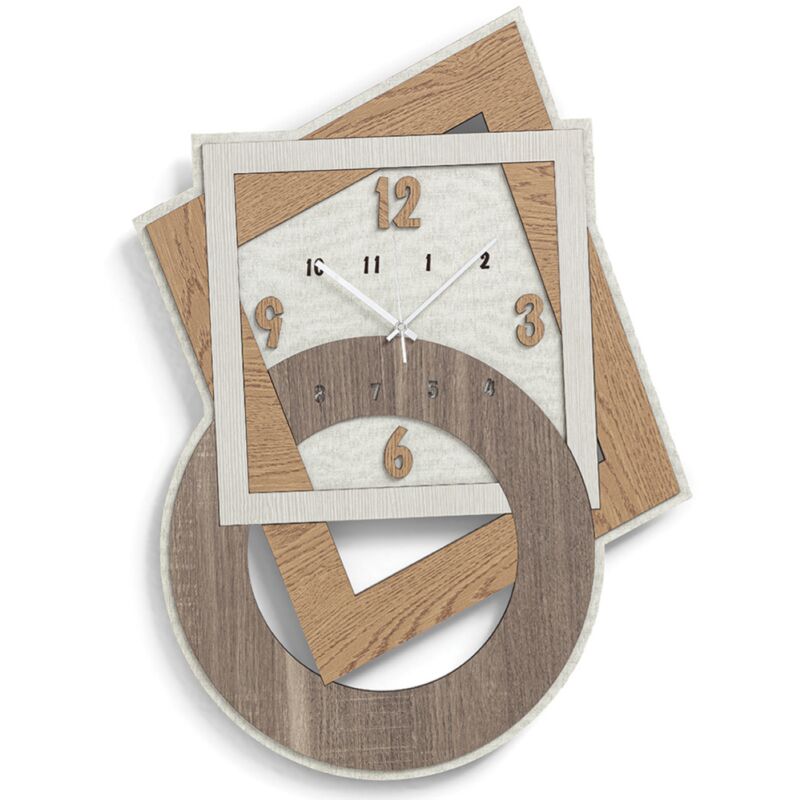 foto del prodotto liberoshopping orologio da parete 40x59 cm in legno laminato trs geometrico