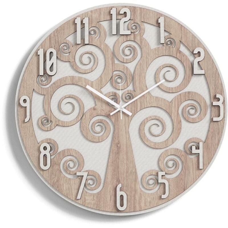 foto del prodotto liberoshopping orologio da parete d50 albero della vita 2 in legno laminato tte