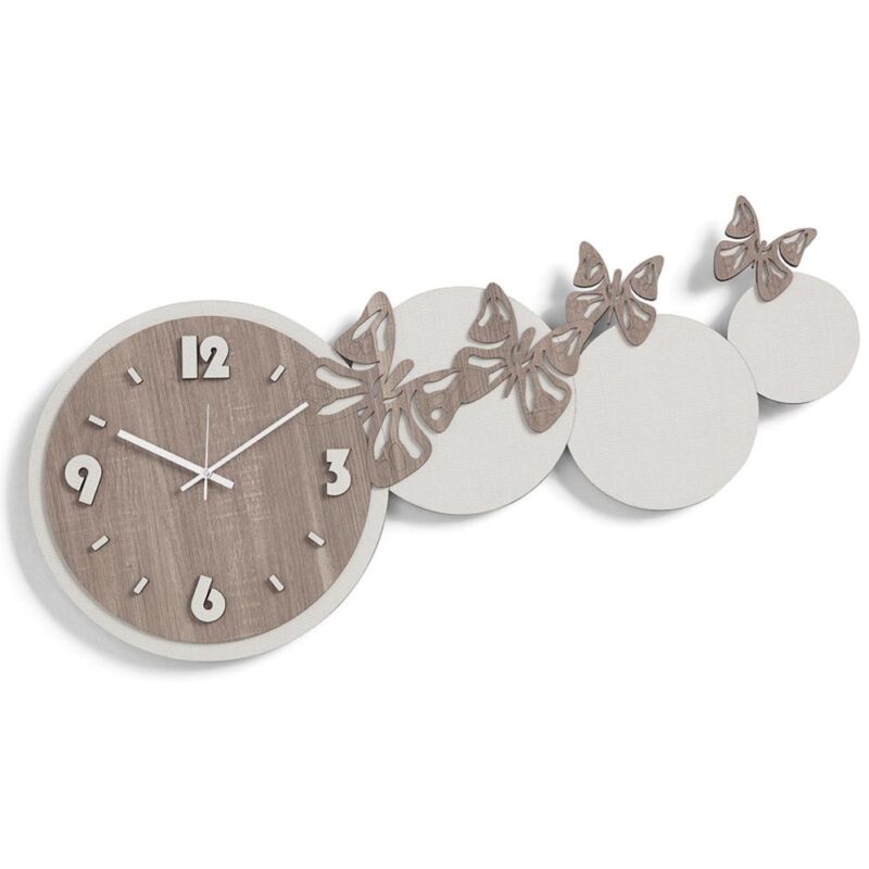 foto del prodotto liberoshopping orologio da parete legno laminato moderno 80x40 trs farfalle 2