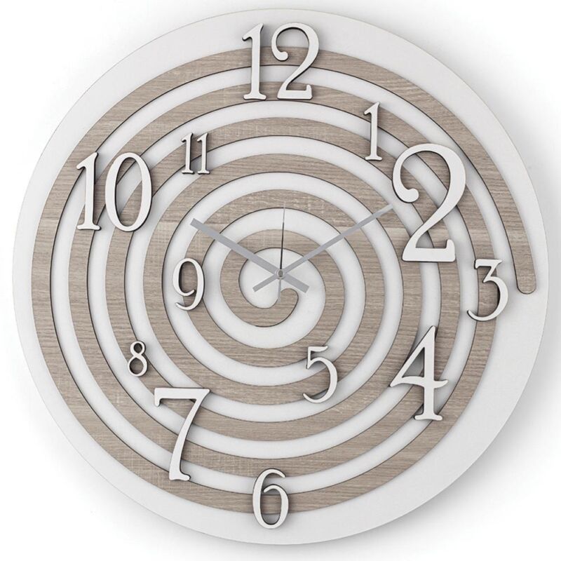foto del prodotto liberoshopping - orologio da parete rotondo d30 cm in legno laminato brc - spirale