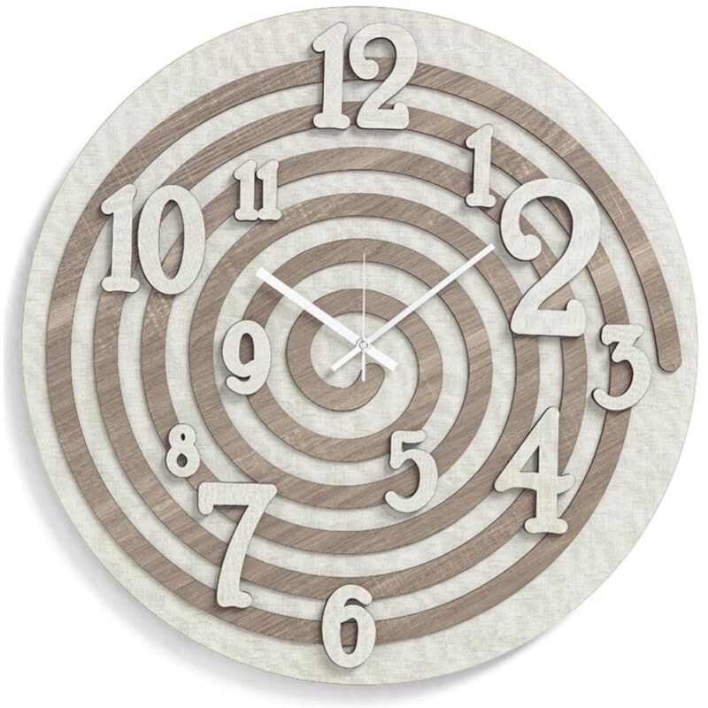 foto del prodotto liberoshopping - orologio da parete rotondo d30 cm in legno laminato trs - spirale
