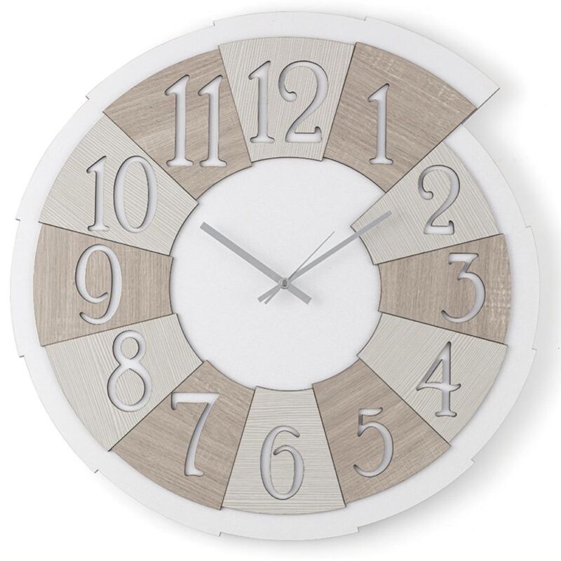 foto del prodotto liberoshopping orologio rotondo da parete legno laminato d30 cm brc spicchio