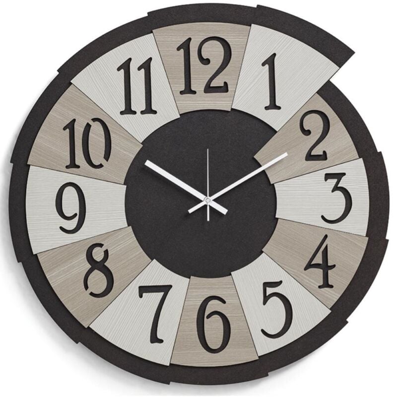 foto del prodotto liberoshopping orologio rotondo da parete legno laminato d30 cm rsn spicchio