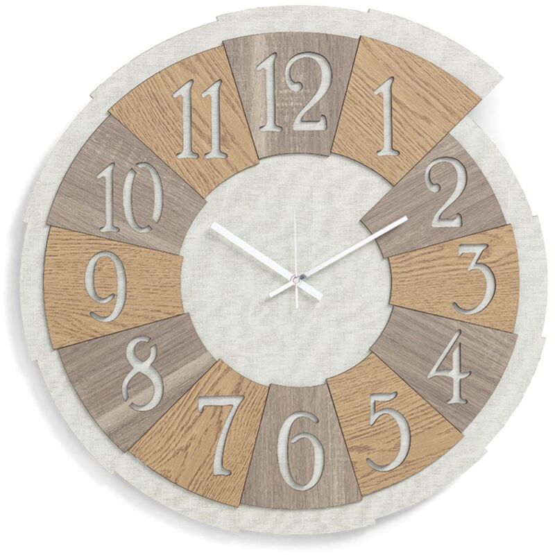 foto del prodotto liberoshopping orologio rotondo da parete legno laminato d30 cm trs spicchio