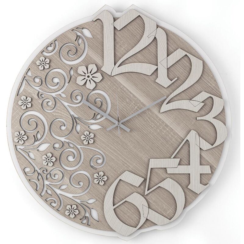foto del prodotto liberoshopping - orologio rotondo da parete nature2 in legno laminato d30 cm brc
