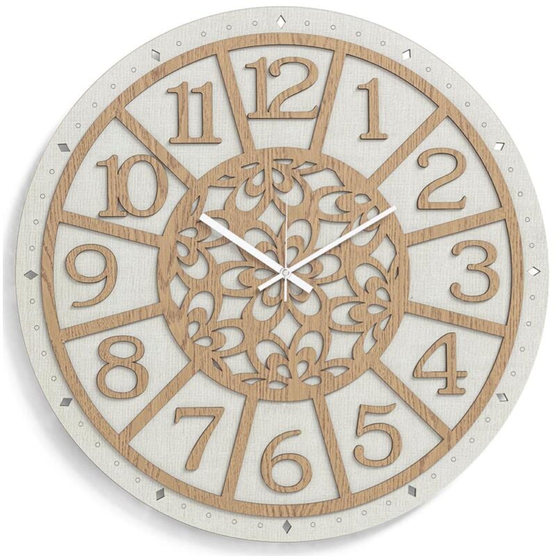 foto del prodotto liberoshopping orologio tondo d30 da parete in legno laminato tte nature