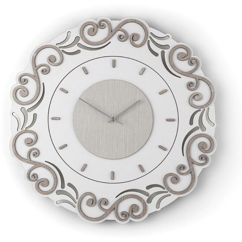 foto del prodotto liberoshopping orologio tondo parete d30 senza numeri in legno laminato brc