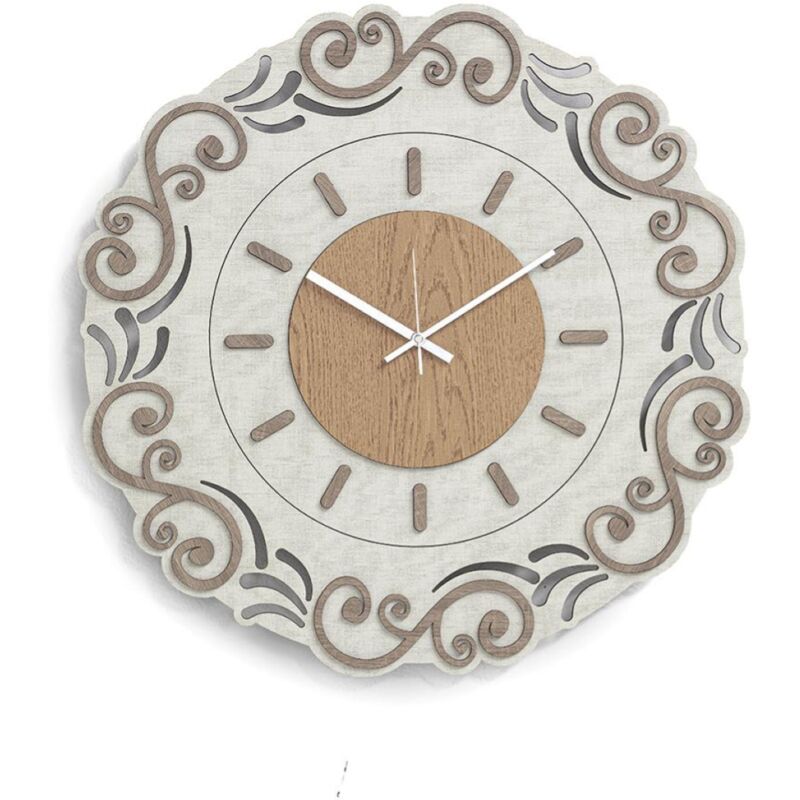 foto del prodotto liberoshopping - orologio tondo parete d30 senza numeri in legno laminato tte