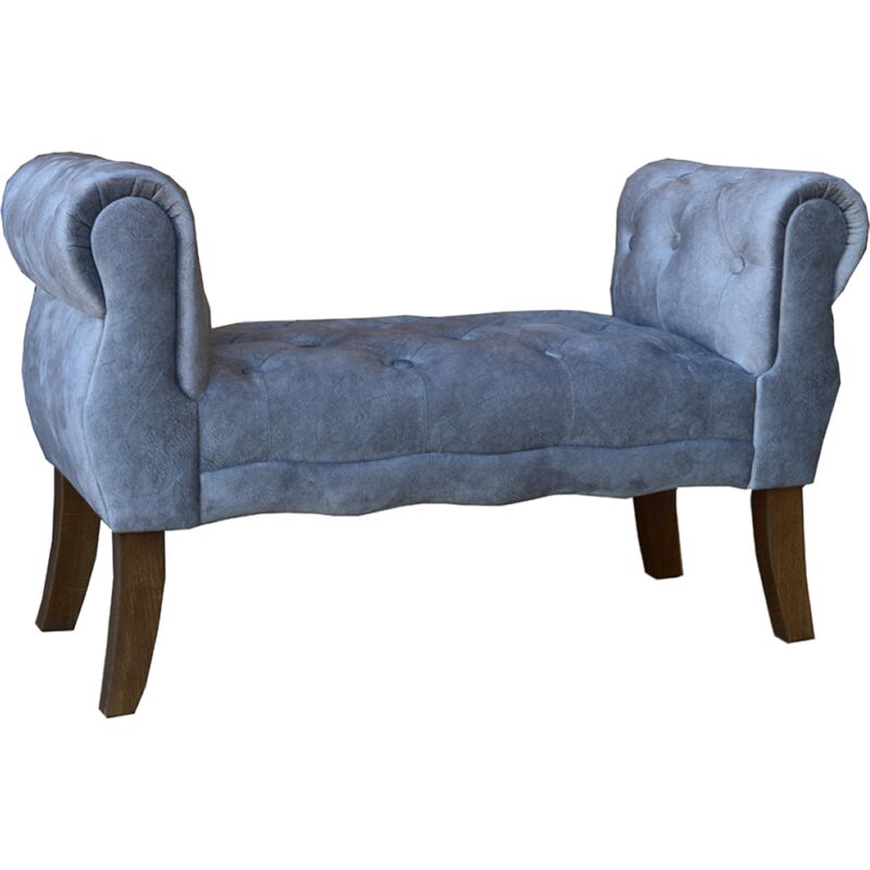 foto del prodotto liberoshopping panca poggiapiedi 96 cm con braccioli velluto grigio chester