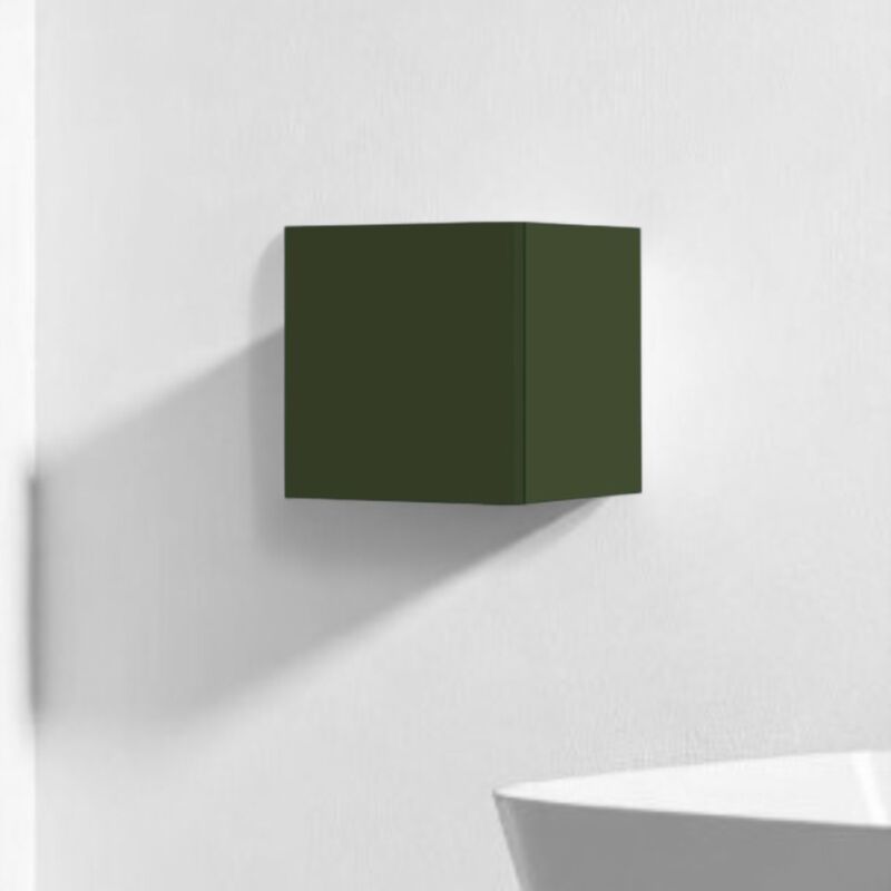 foto del prodotto liberoshopping pensile cubotto sospeso con anta verde opaco 30x30 cm