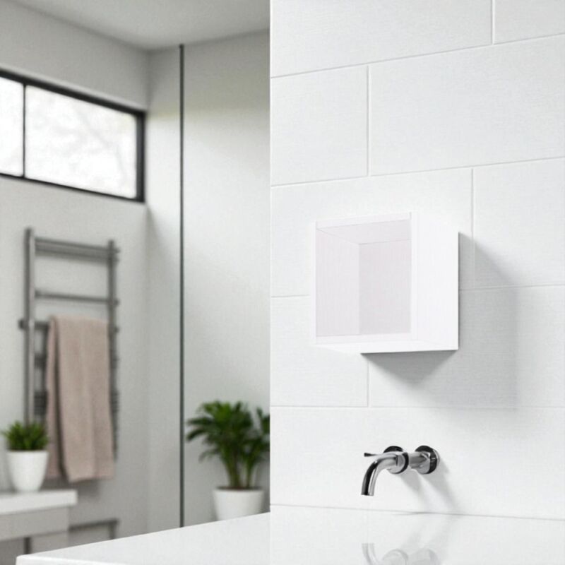 foto del prodotto liberoshopping pensile cubotto sospeso con vano a giorno bianco frassino 30x30 cm