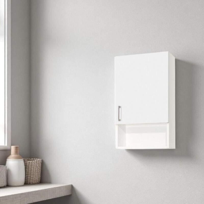 foto del prodotto liberoshopping pensile sospeso con vano a giorno e anta dx 43x22 bianco