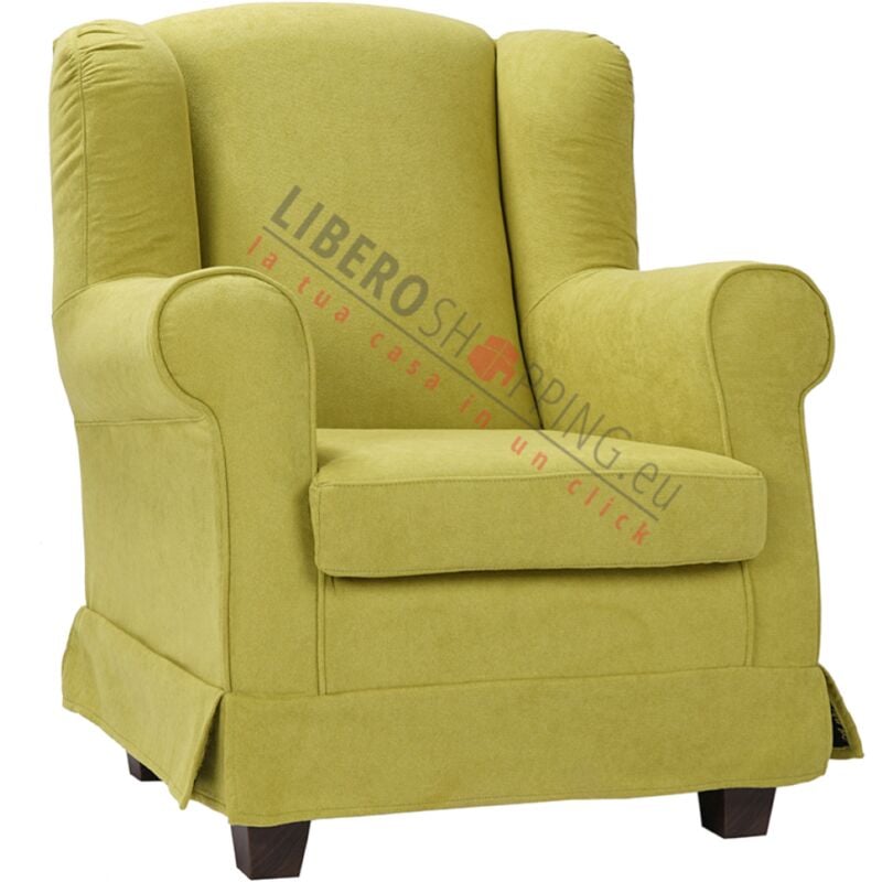 foto del prodotto liberoshopping - poltrona imbottita bergere in tessuto sfoderabile lime