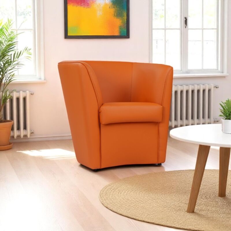 foto del prodotto liberoshopping poltrona in ecopelle arancio valentina per casa ufficio