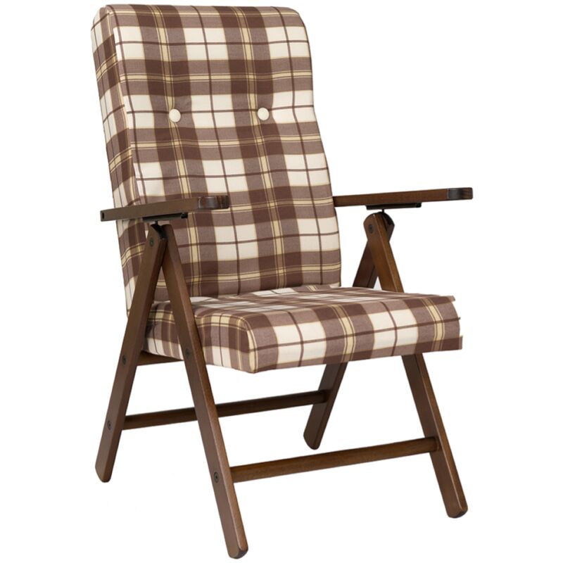 foto del prodotto liberoshopping - poltrona in legno faggio reclinabile e tessuto marrone - molisana