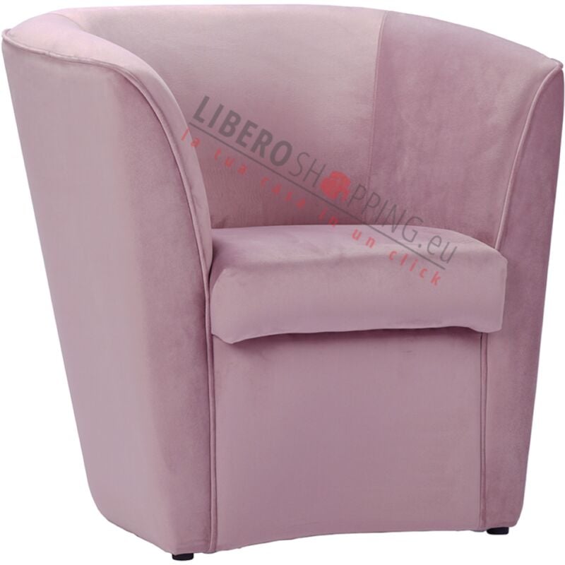 foto del prodotto liberoshopping poltrona in velluto cipria per camera da letto ufficio