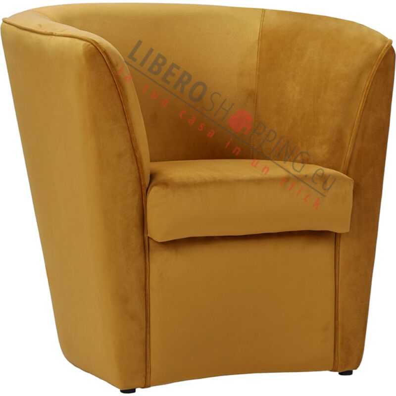 foto del prodotto liberoshopping poltrona in velluto giallo senape per camera da letto ufficio