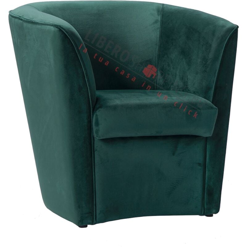 foto del prodotto liberoshopping poltrona in velluto verde per camera da letto ufficio