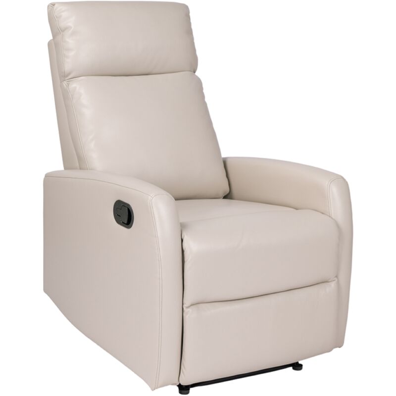 foto del prodotto liberoshopping - poltrona relax manuale reclinabile in ecopelle beige