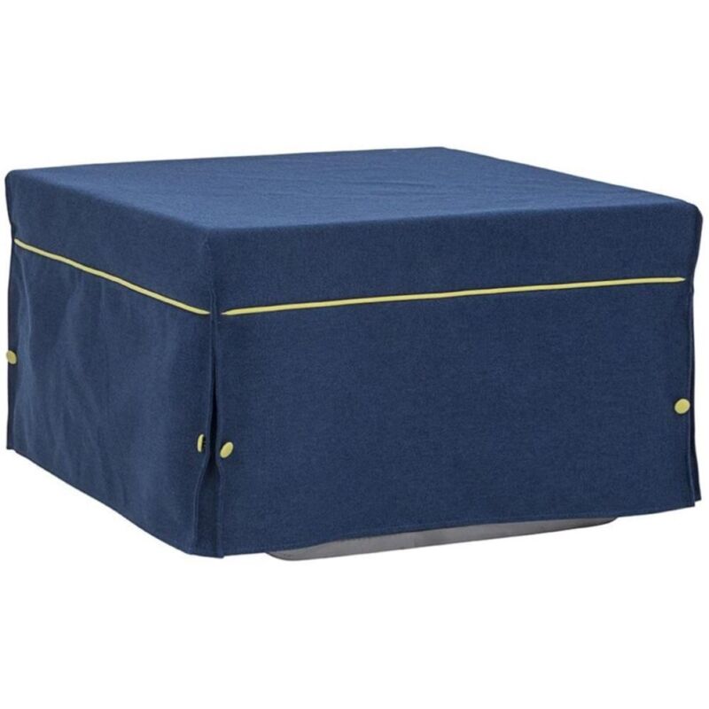 foto del prodotto liberoshopping pouf letto brandina pieghevole 80x80 cm bin con tessuto blu