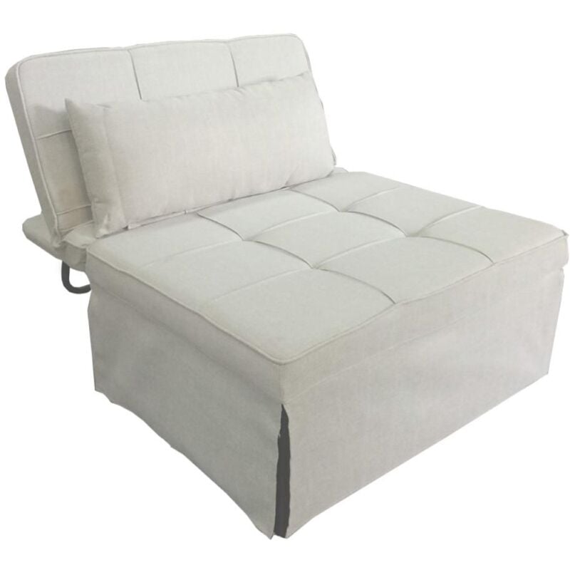 foto del prodotto liberoshopping pouf poltrona trasformabile in letto gardenia in tessuto beige