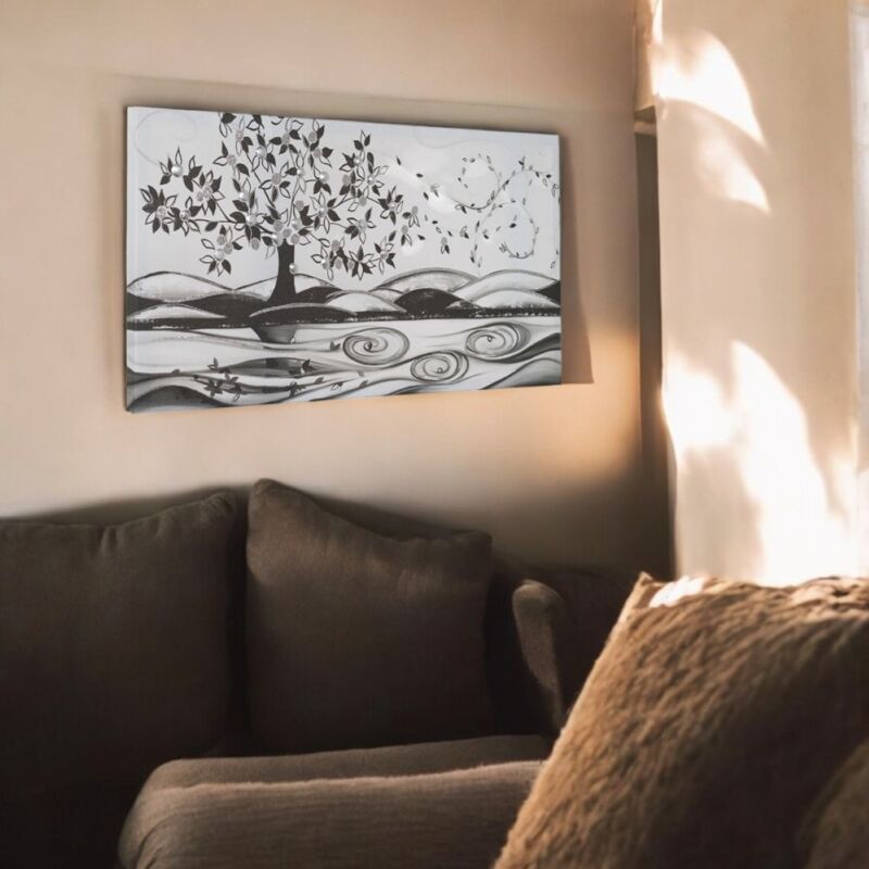 foto del prodotto liberoshopping quadro in tela 50x100 cm tema albero della vita con particolari a rilievo