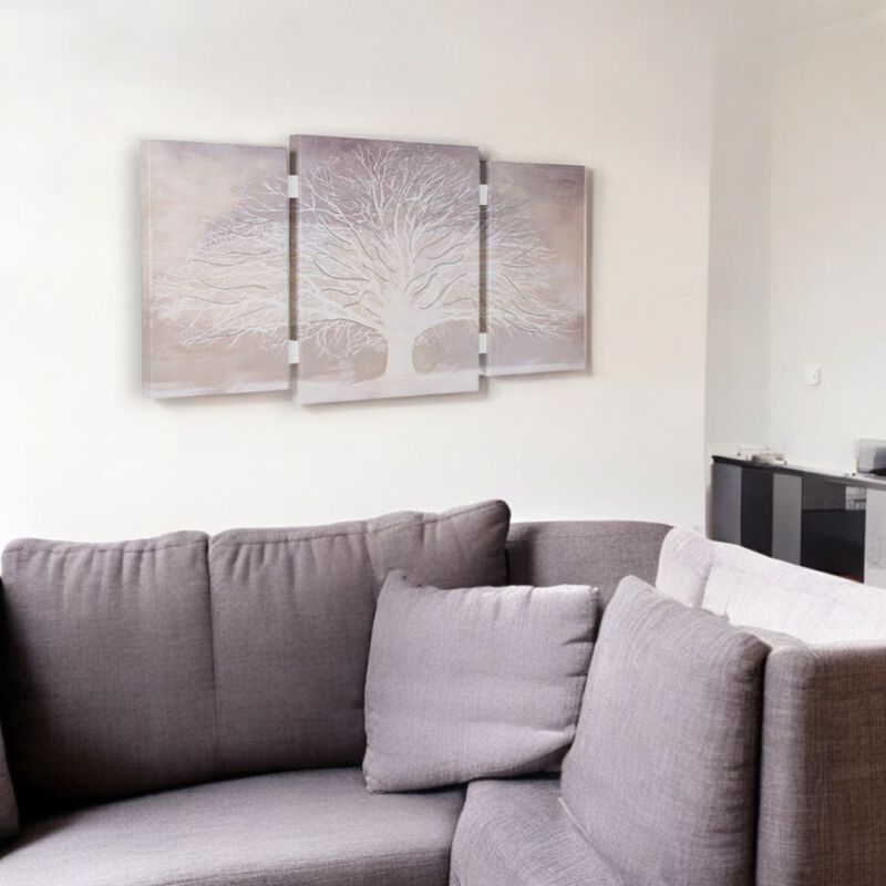 foto del prodotto liberoshopping quadro stampa su tela a tris 70x140 cm telaio in legno con albero della vita