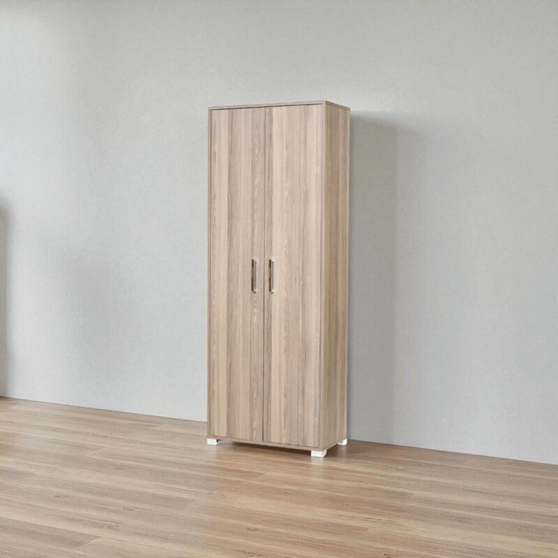 foto del prodotto liberoshopping scarpiera 2 ante grande in legno con ripiani 70x189h cm larice grigio