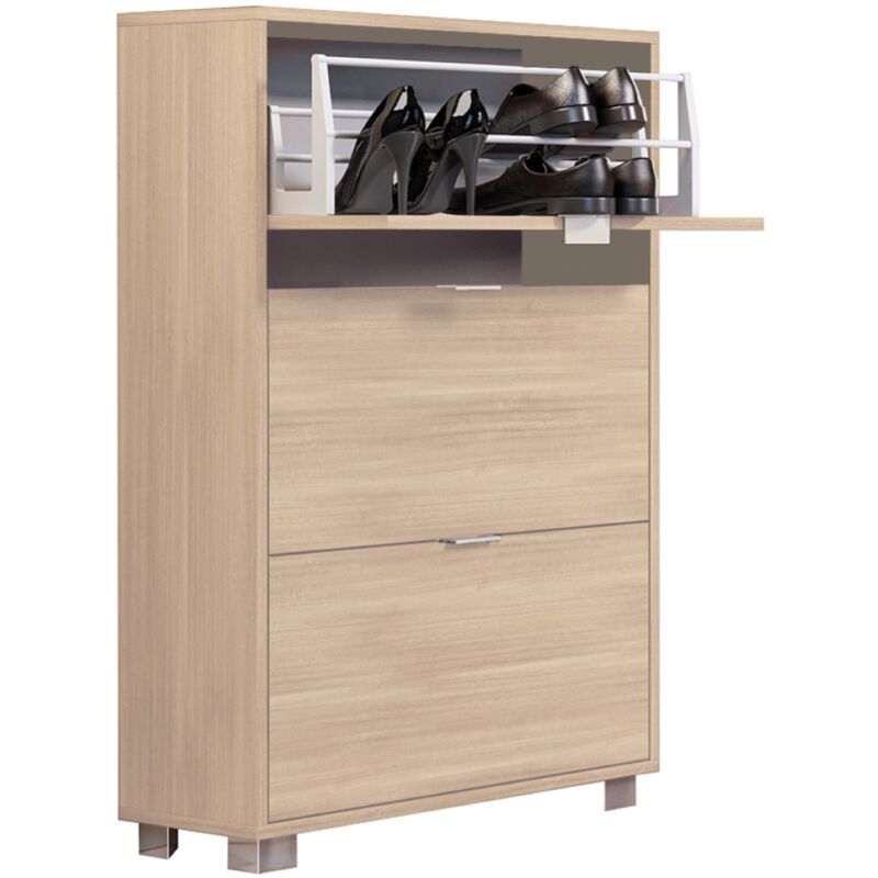 foto del prodotto liberoshopping scarpiera con 3 ante a ribalta in legno 76x118h cm olmo perla