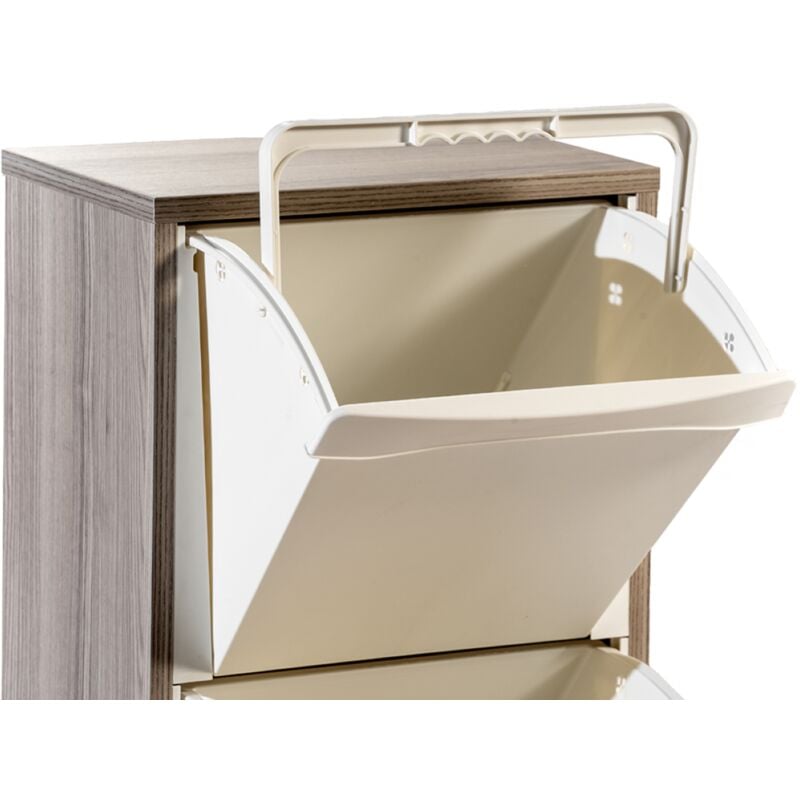 foto del prodotto liberoshopping - secchio di ricambio per mobile differenziata in plastica con maniglia bianco 16 l