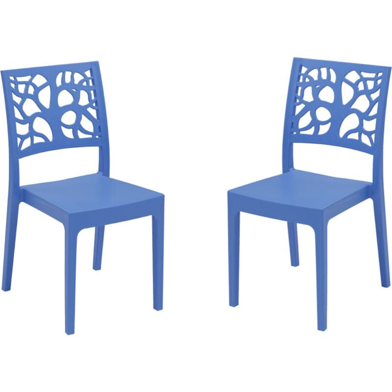 foto del prodotto liberoshopping sedia da bar cucina in polipropilene impilabile teti azzurro set 2