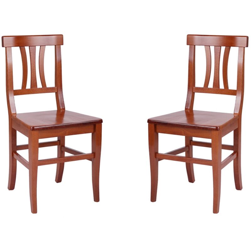 foto del prodotto liberoshopping sedia da cucina con seduta in legno laura ciliegio set da 2