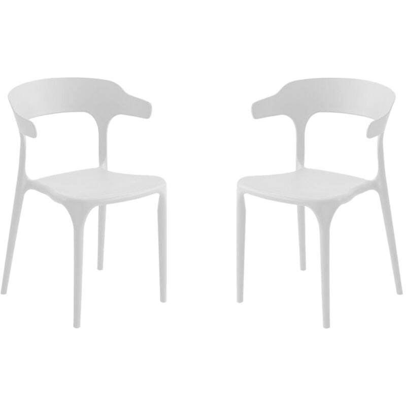 foto del prodotto liberoshopping sedia da cucina giardino con braccioli iderio bianco 2 pezzi