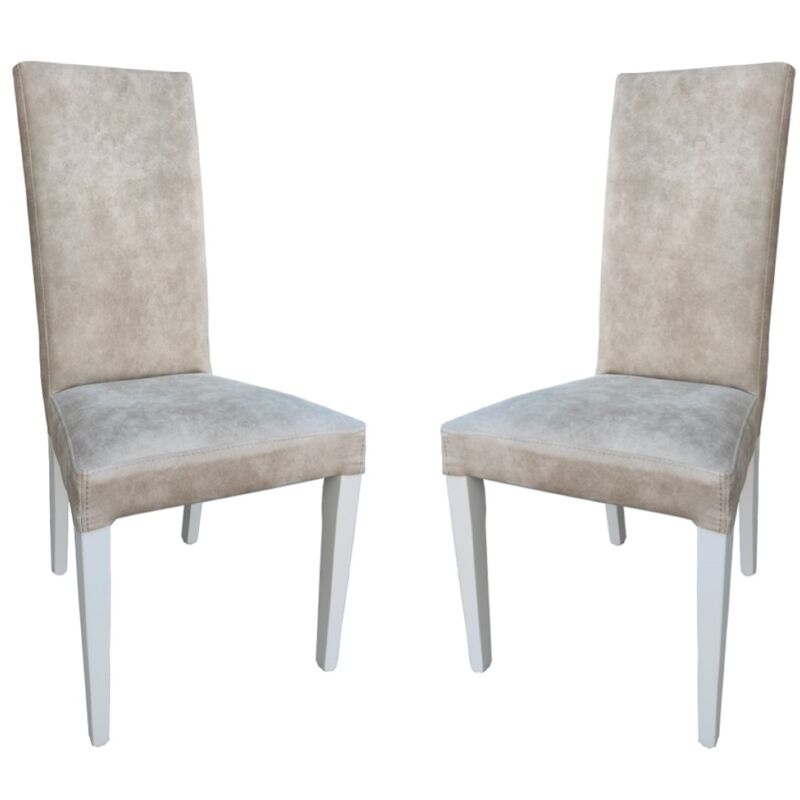 foto del prodotto liberoshopping sedia da cucina in nabuk seduta e gambe beige denver 2 sedie