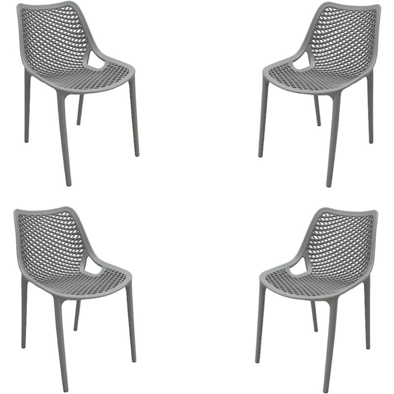 foto del prodotto liberoshopping sedia da giardino o cucina impilabile in polipropilene ari grigio pezzi 4