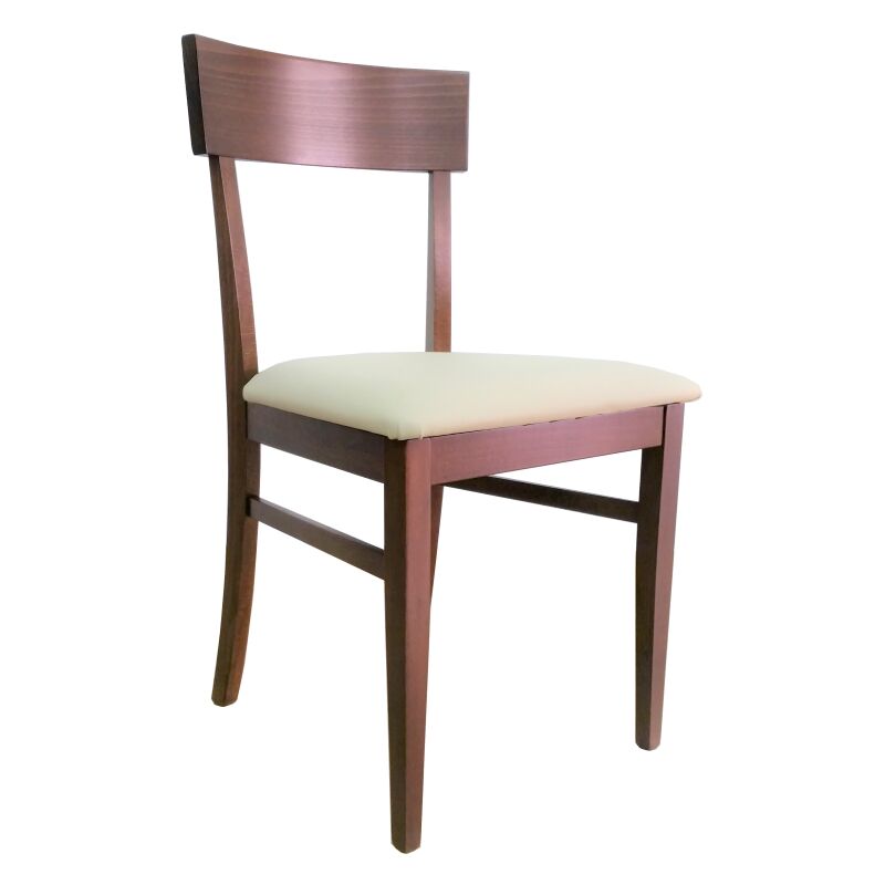 foto del prodotto liberoshopping - sedia in legno con seduta in ecopelle imbottita monaco noce set di 2