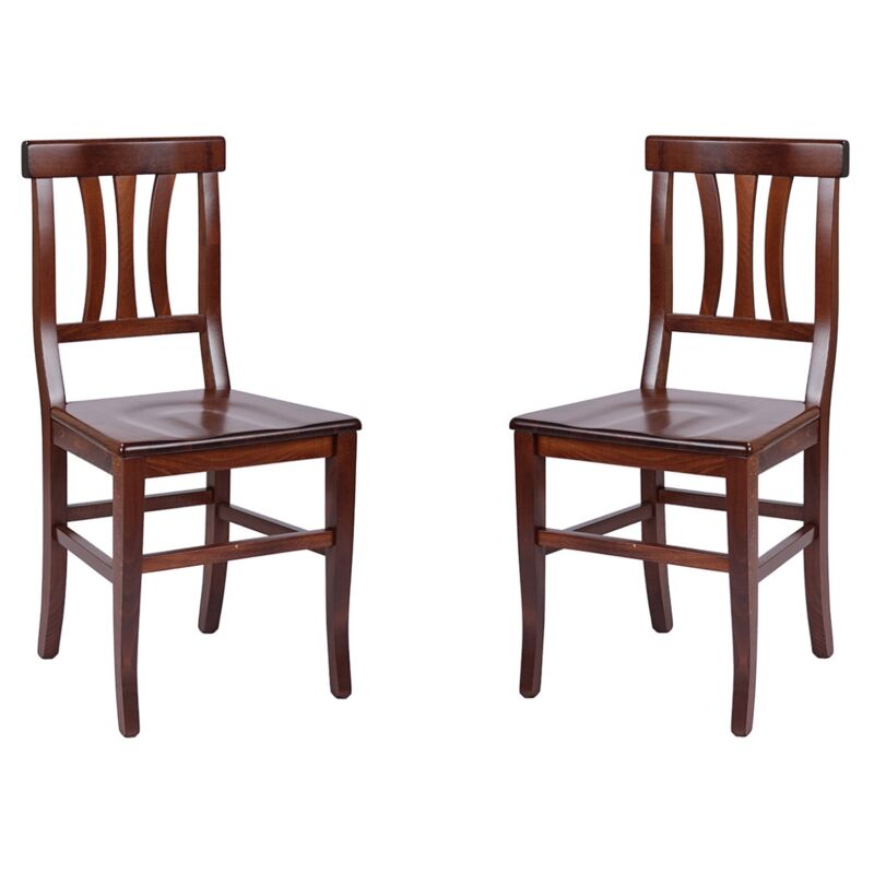 foto del prodotto liberoshopping sedia in legno da cucina laura con seduta massello noce set da 2