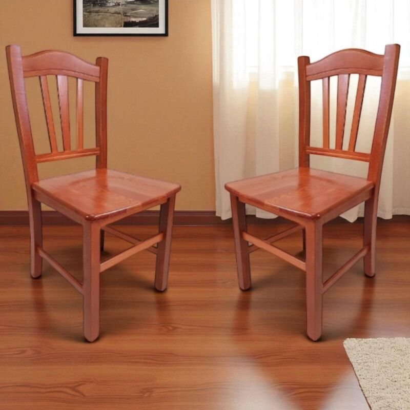 foto del prodotto liberoshopping sedia in legno massello con seduta legno ciliegio silvana set da 2