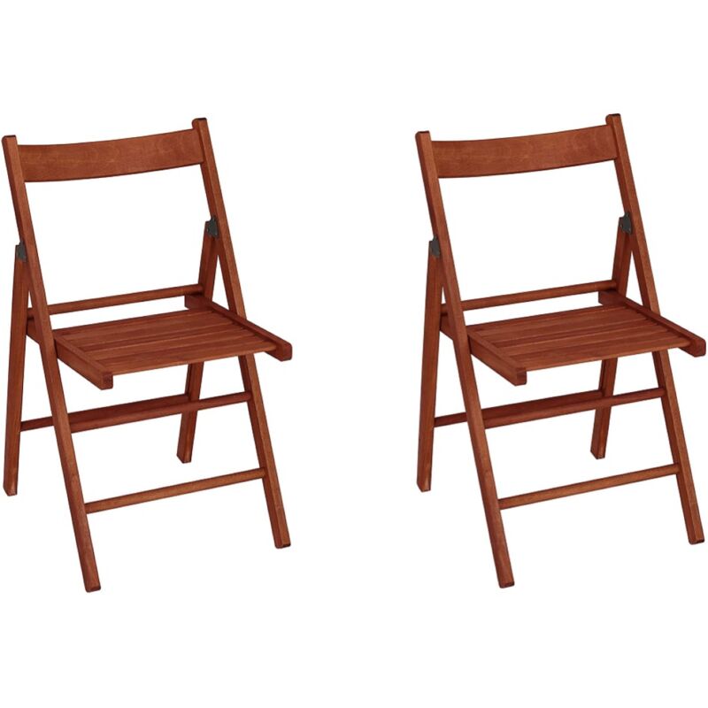 foto del prodotto liberoshopping sedia pieghevole in legno ciliegio per casa giardino campeggio richiudibile set 2 pz